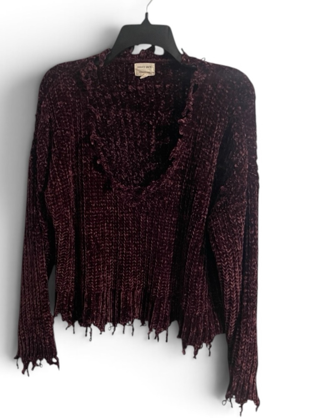 Emory Park distressed chenille V-neck pullover sweater